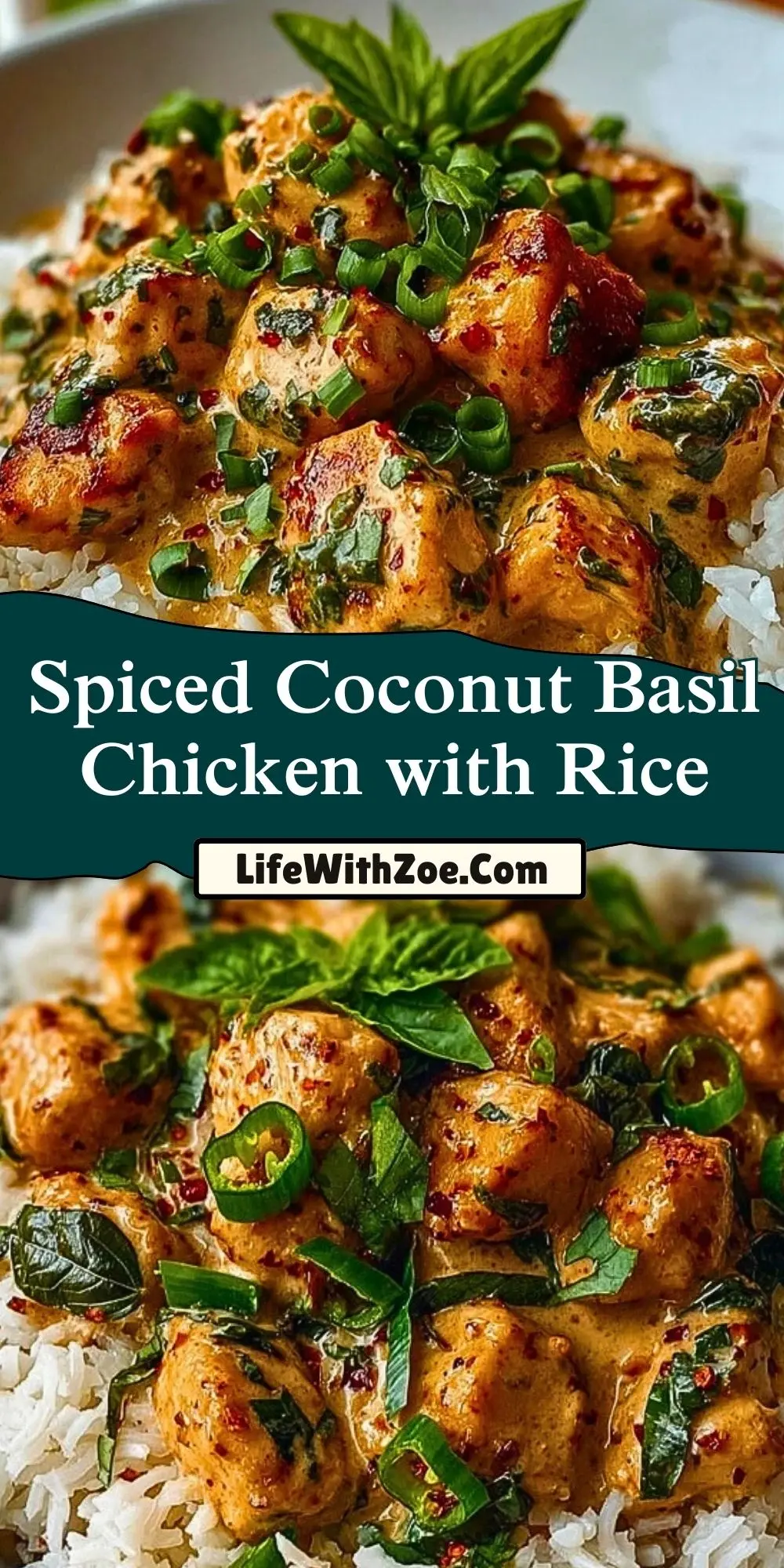 Spiced Coconut Basil Chicken with Rice Pin 1