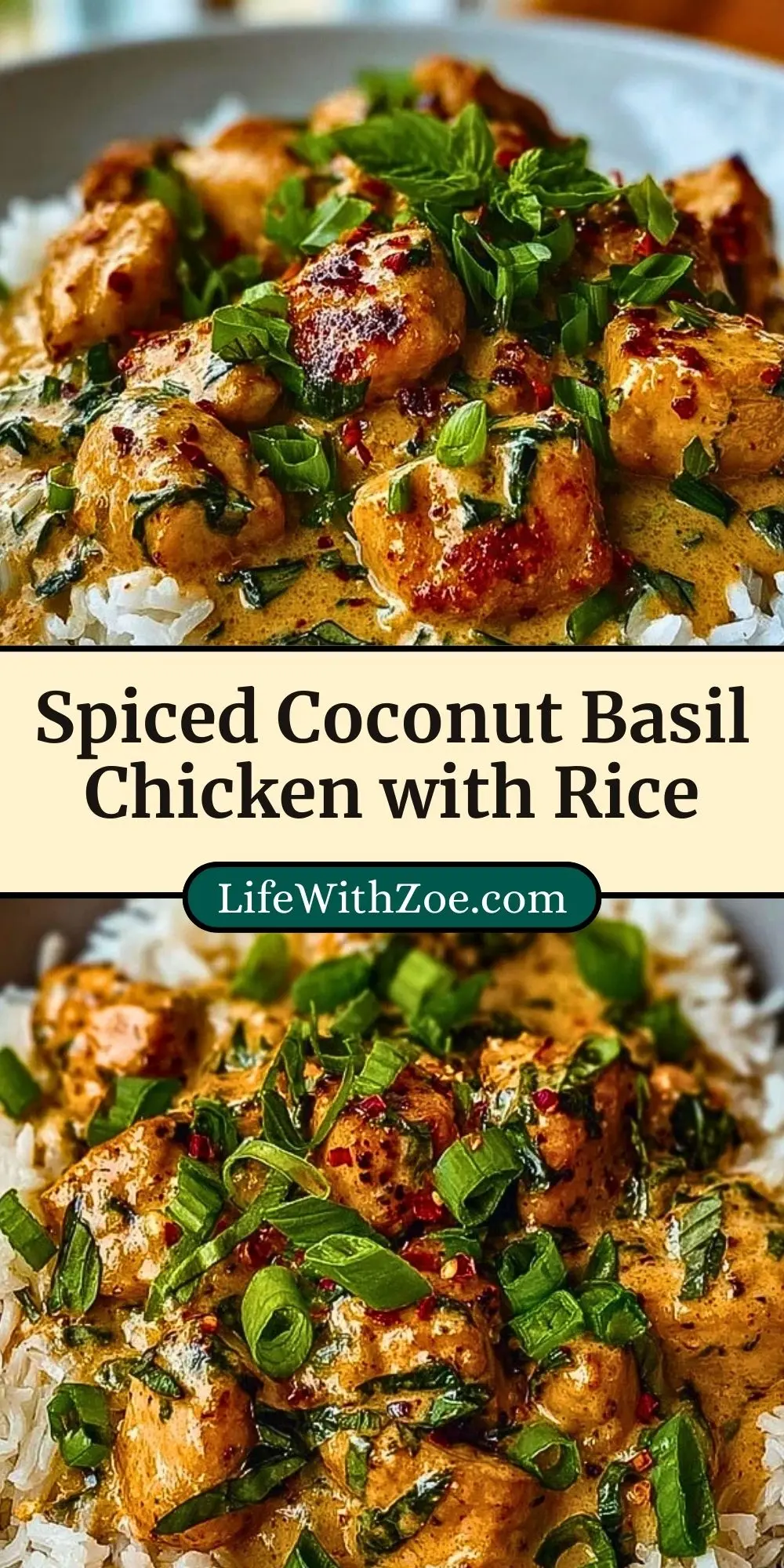 Spiced Coconut Basil Chicken with Rice Pin 2