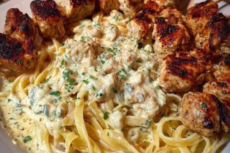 Spicy Cheesy Garlic Butter Chicken with Linguine in Four-Cheese Sauce 1