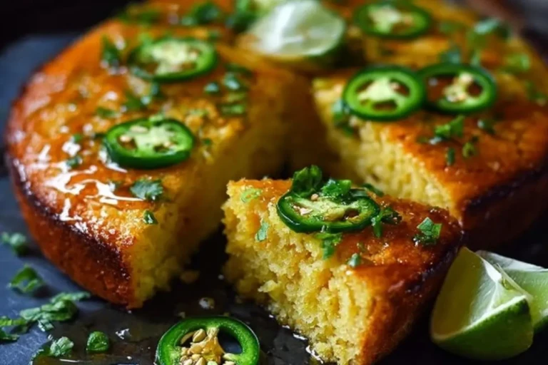 Spicy Sweet Jalapeño Cornbread with Zesty Lime Drizzle 1
