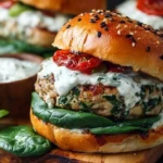 Sun-Dried Tomato and Feta Spinach Burgers with Tzatziki Sauce Recipe 1