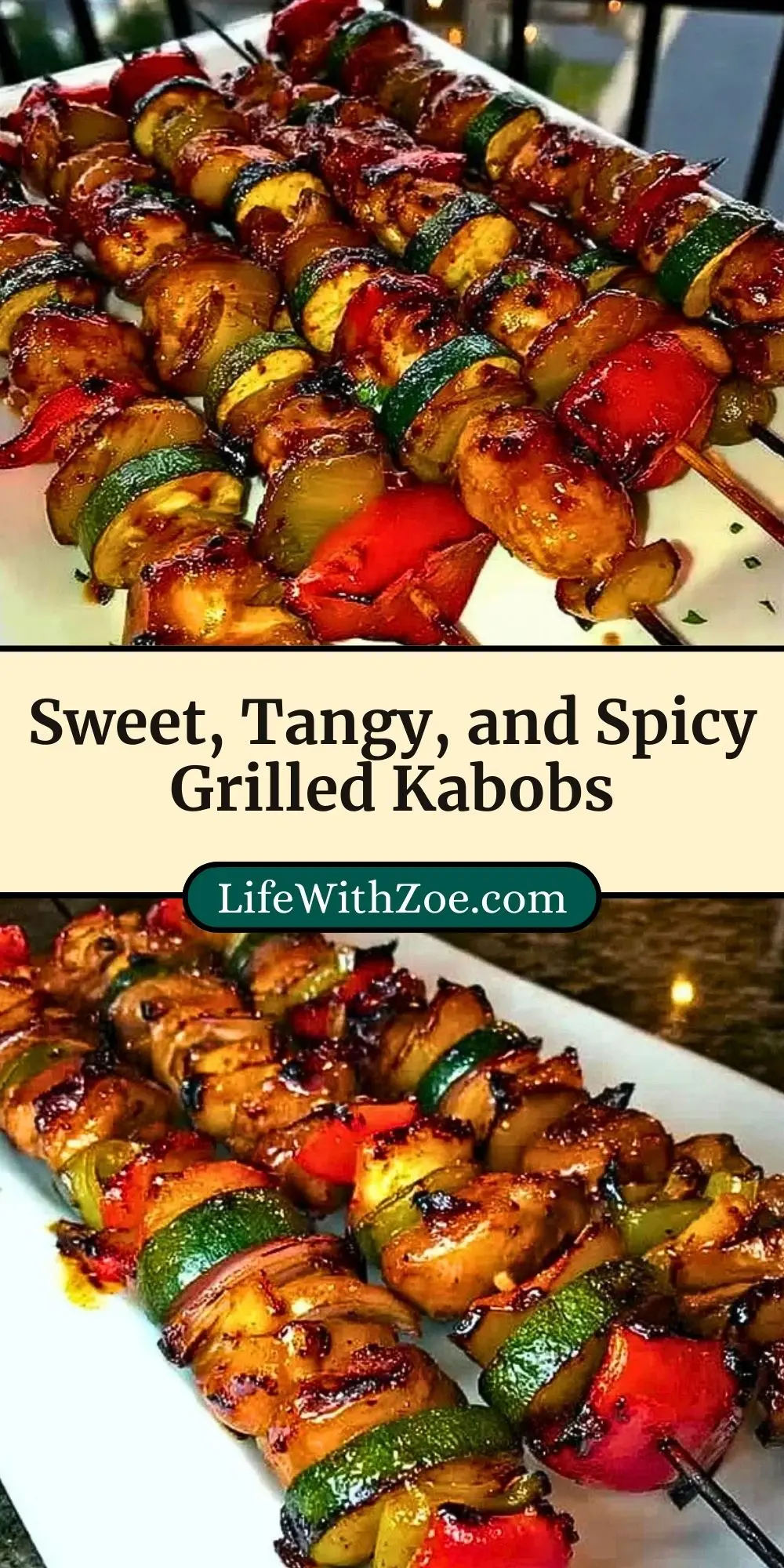Sweet, Tangy, and Spicy Grilled Kabobs Pin 2