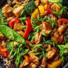 Ultimate Teriyaki Chicken Stir-Fry Recipe with Rainbow Veggies & Wild Rice