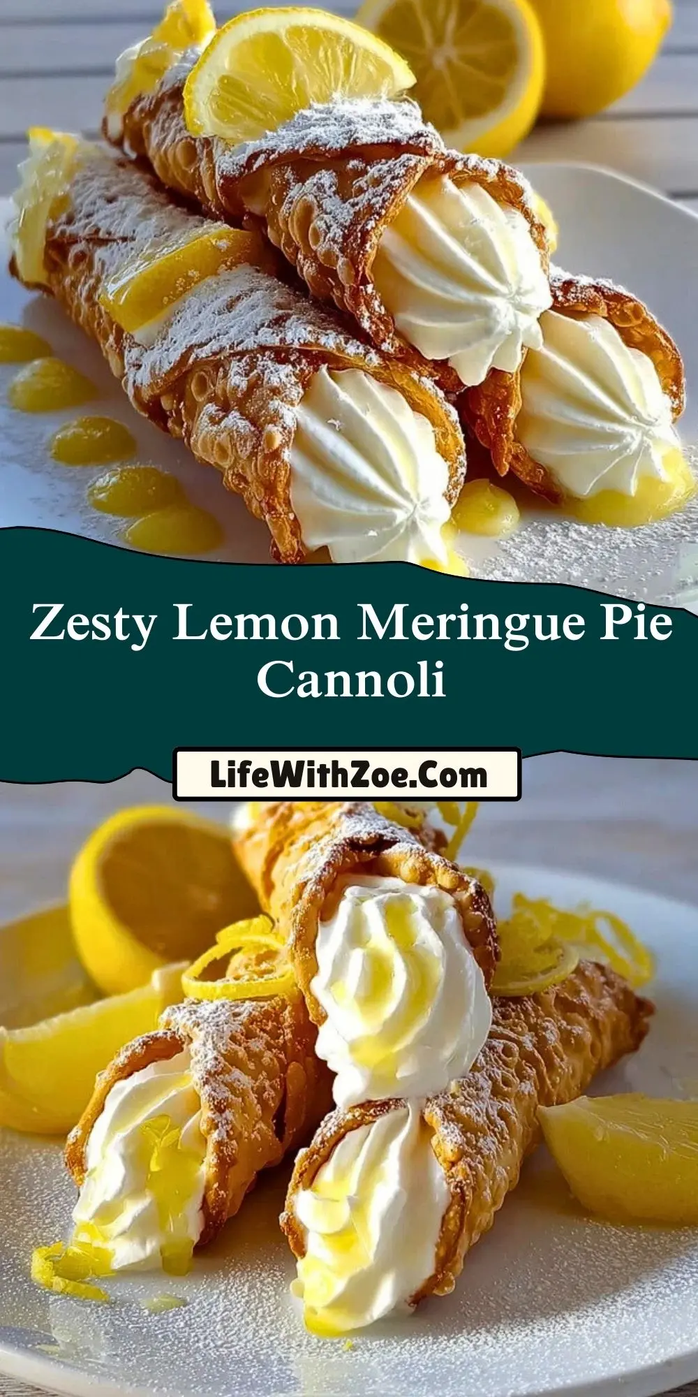 Zesty Lemon Meringue Pie Cannoli Pin 1