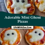 Adorable Mini Ghost Pizzas Pin 1