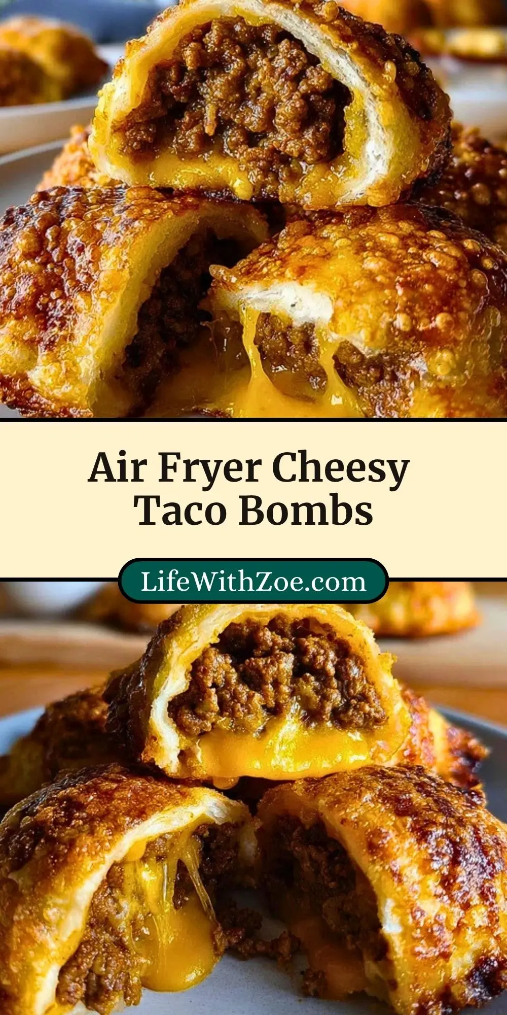 Air Fryer Cheesy Taco Bombs Pin 2