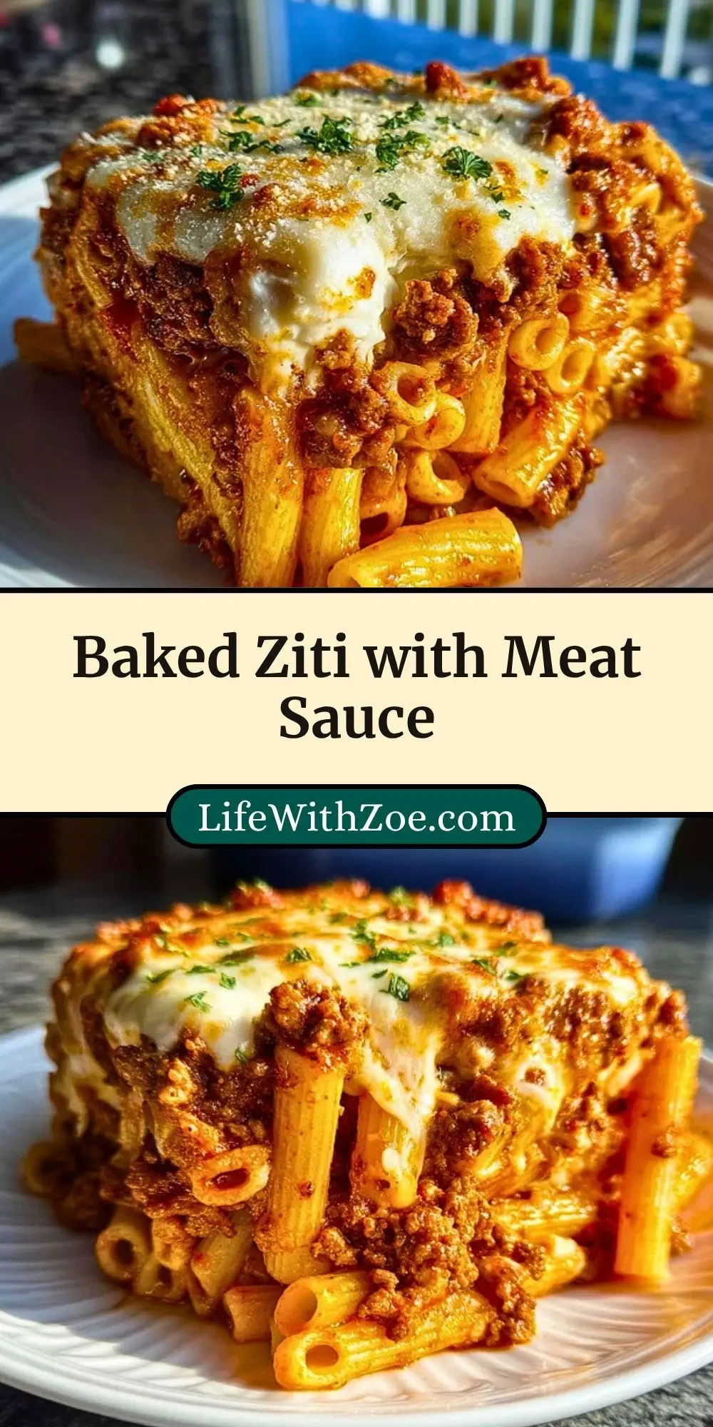 Baked Ziti with Meat Sauce (3)