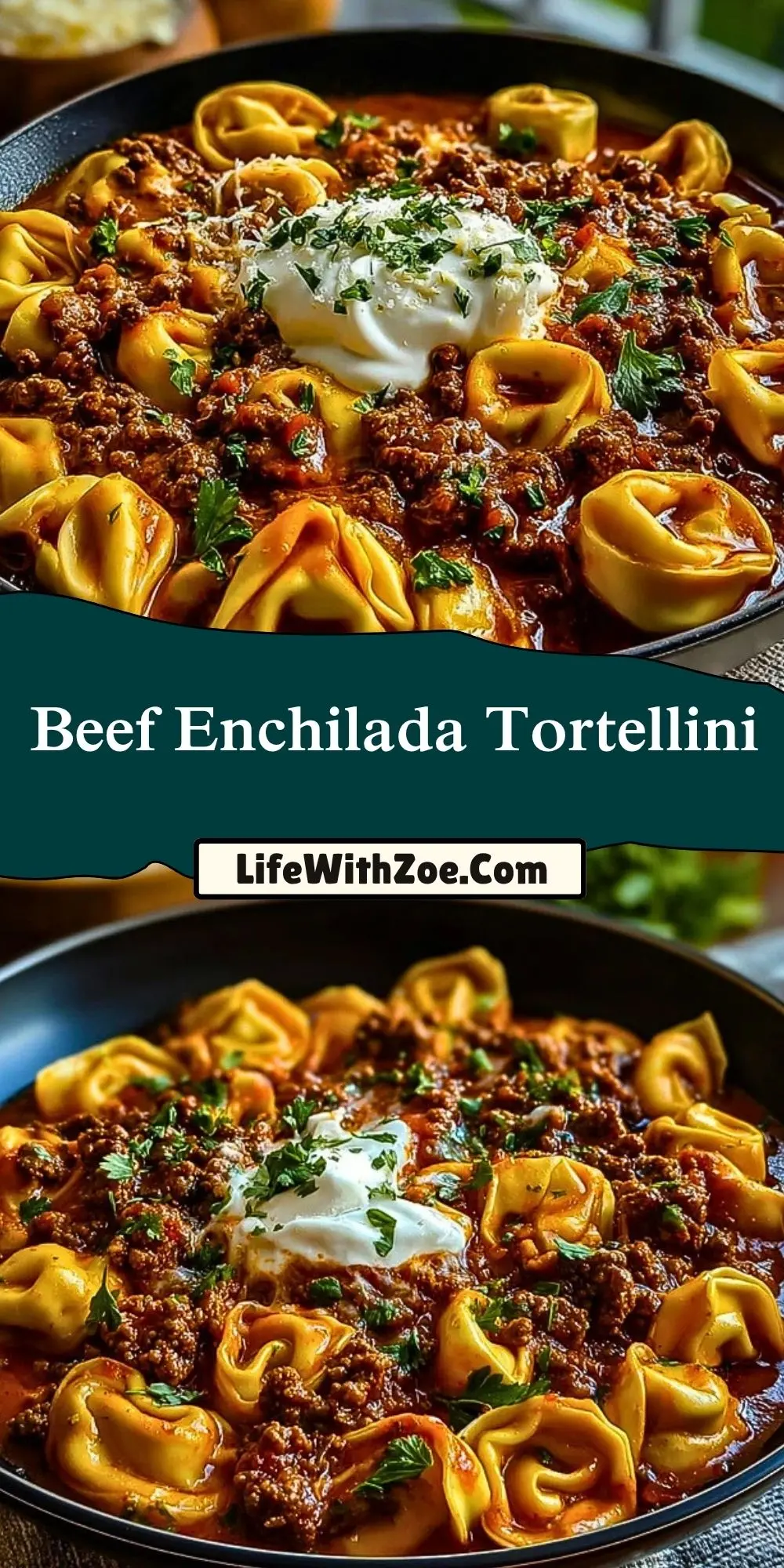 Beef Enchilada Tortellini Pin 1