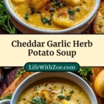 Cheddar Garlic Herb Potato Soup Pin 2