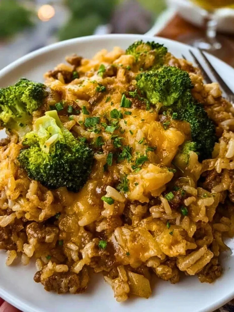 Cheesy Beef Broccoli and Rice (1)