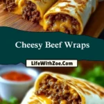 Cheesy Beef Wraps Pin 1
