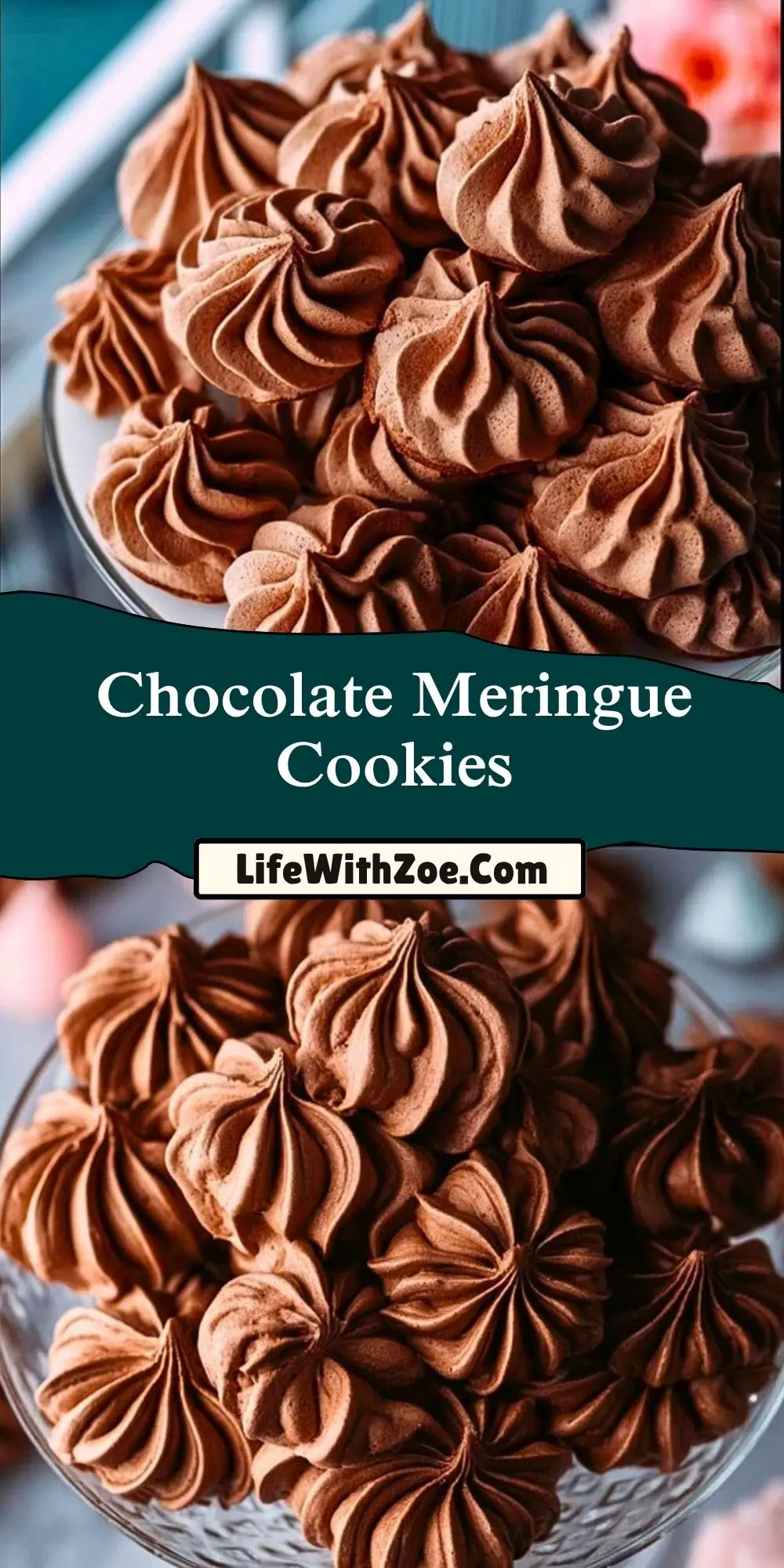 Chocolate Meringue Cookies Pin 1