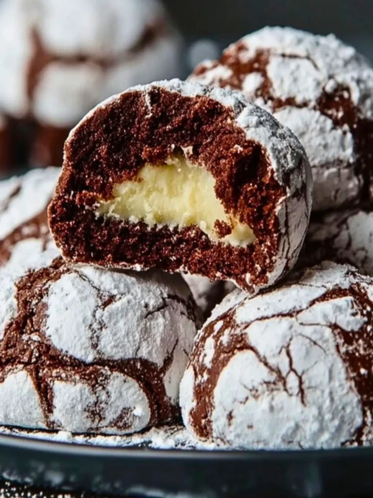 Chocolate Snowball Cookies with White Chocolate Center (1)