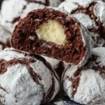 Chocolate Snowball Cookies with White Chocolate Center