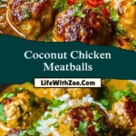 Coconut Chicken Meatballs Pin 1