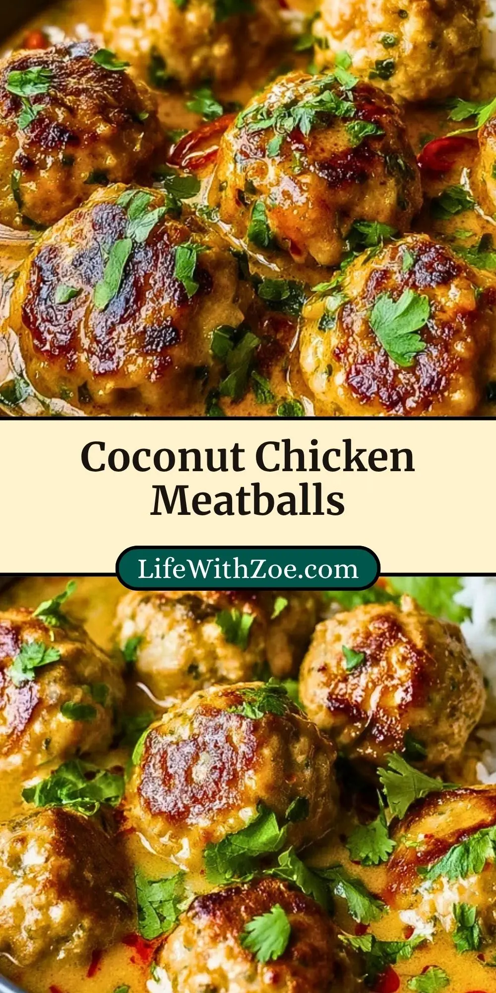 Coconut Chicken Meatballs Pin 2