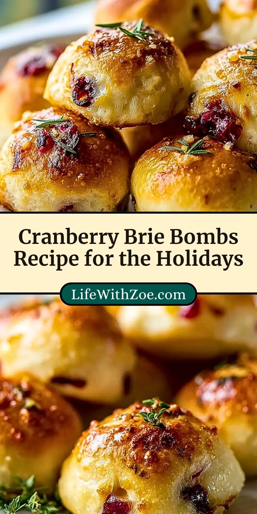 Cranberry Brie Bombs Recipe for the Holidays Pin 2