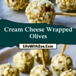 Cream Cheese Wrapped Olives Pin 1