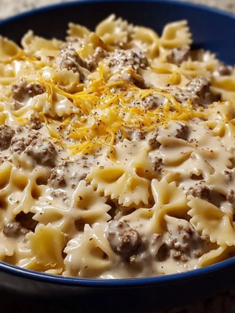 Creamy Beef and Bowtie Pasta (1)