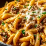 Creamy High Protein Beef Pasta 1