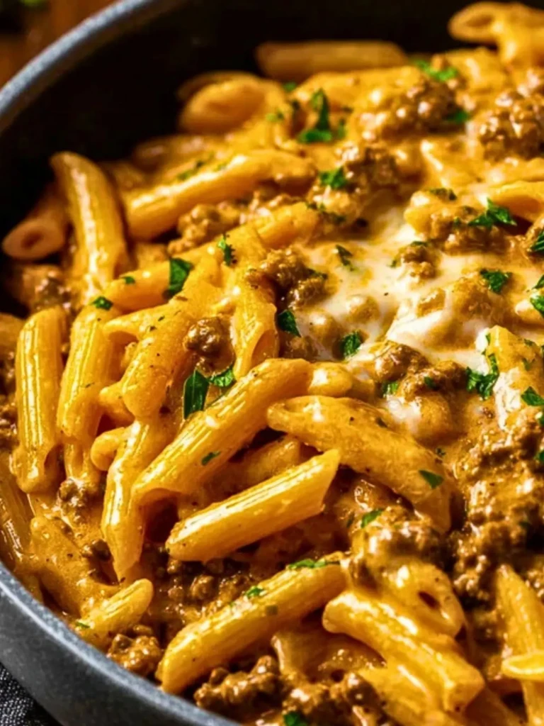 Creamy High Protein Beef Pasta 2