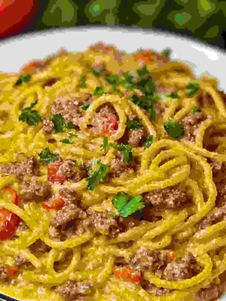 Creamy Italian Spaghetti & Ground Beef One Pot Meal (1)