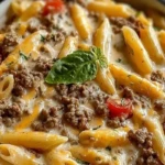Creamy Rotel Pasta with Ground Beef