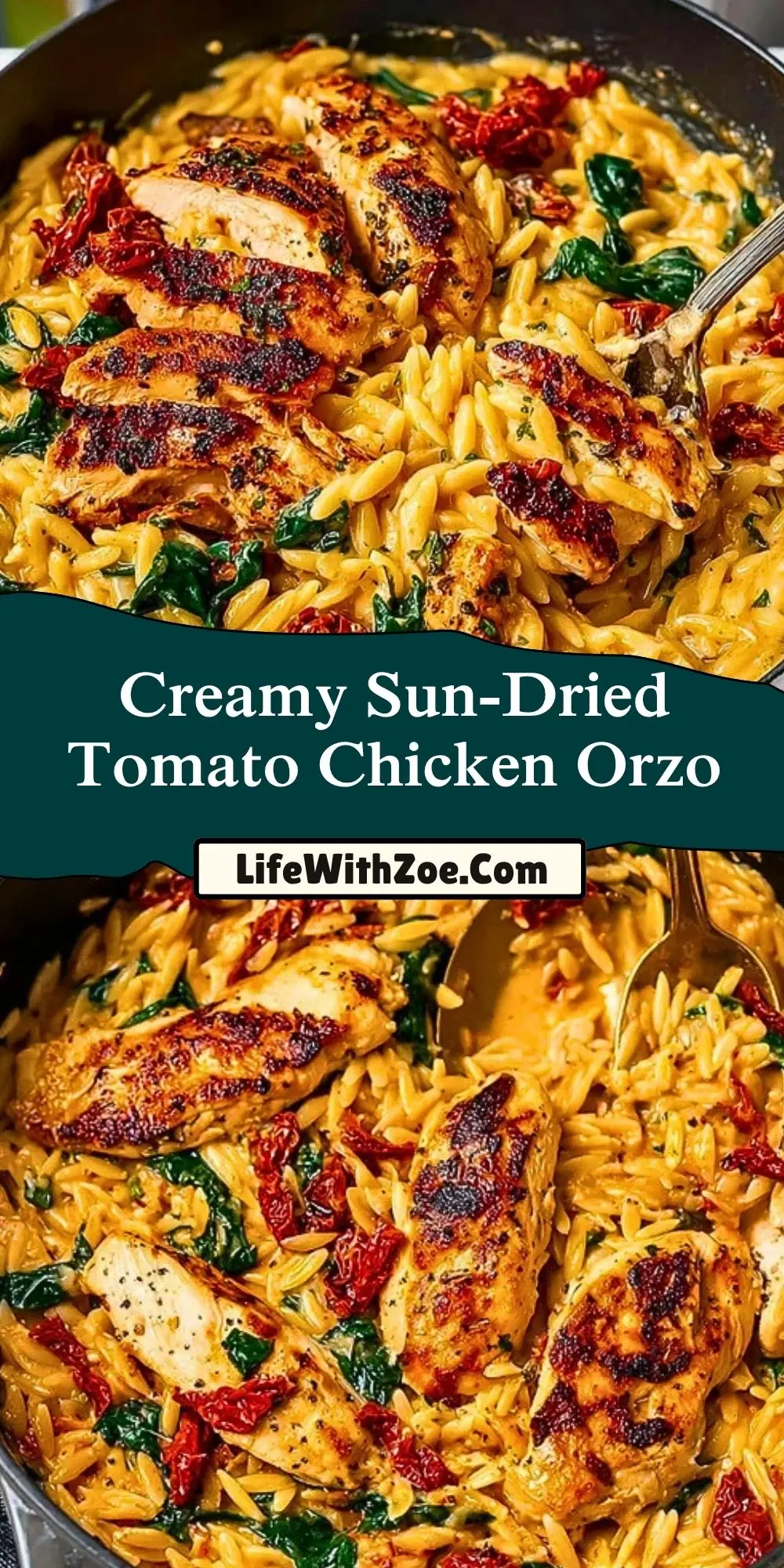 Creamy Sun-Dried Tomato Chicken Orzo Pin 1