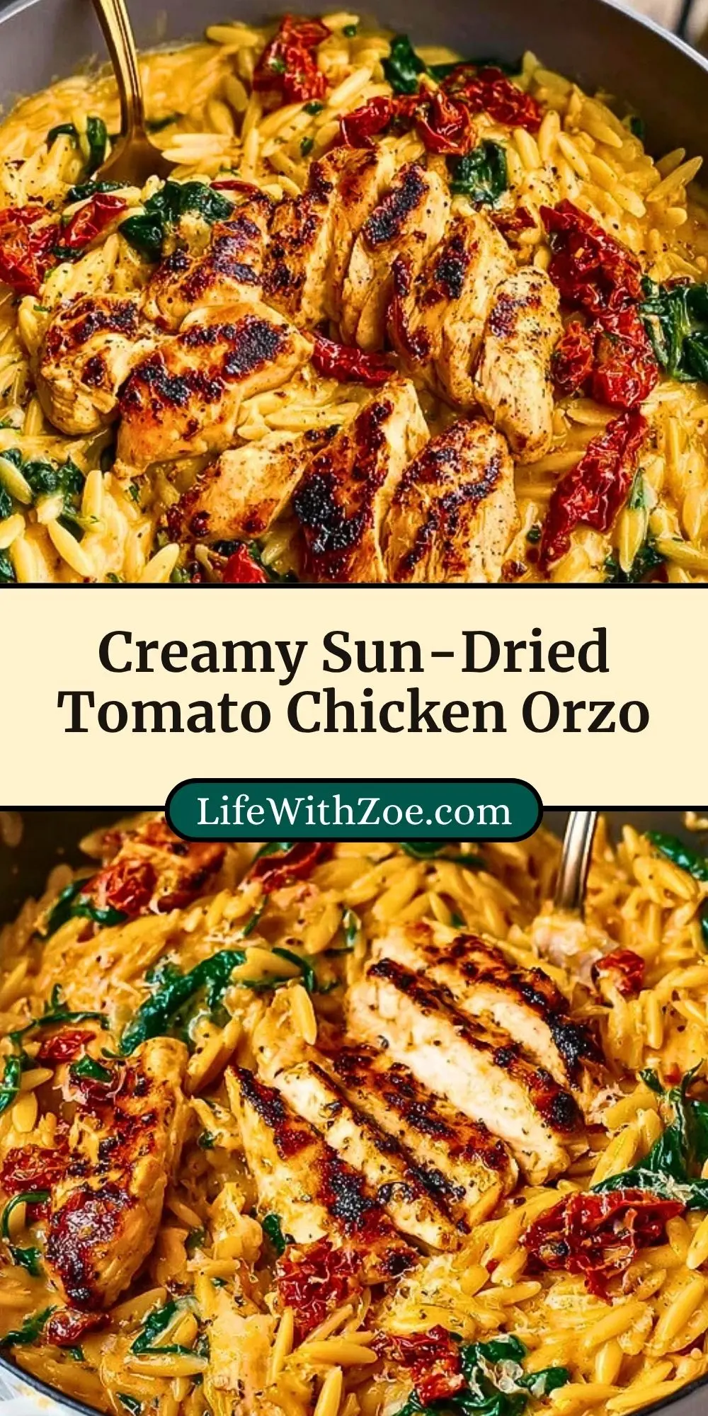 Creamy Sun-Dried Tomato Chicken Orzo Pin 2