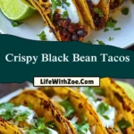 Crispy Black Bean Tacos Pin 1