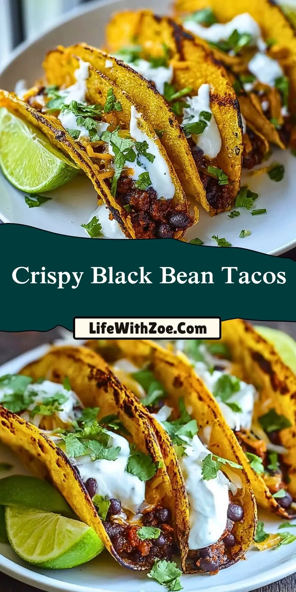 Crispy Black Bean Tacos Pin 1