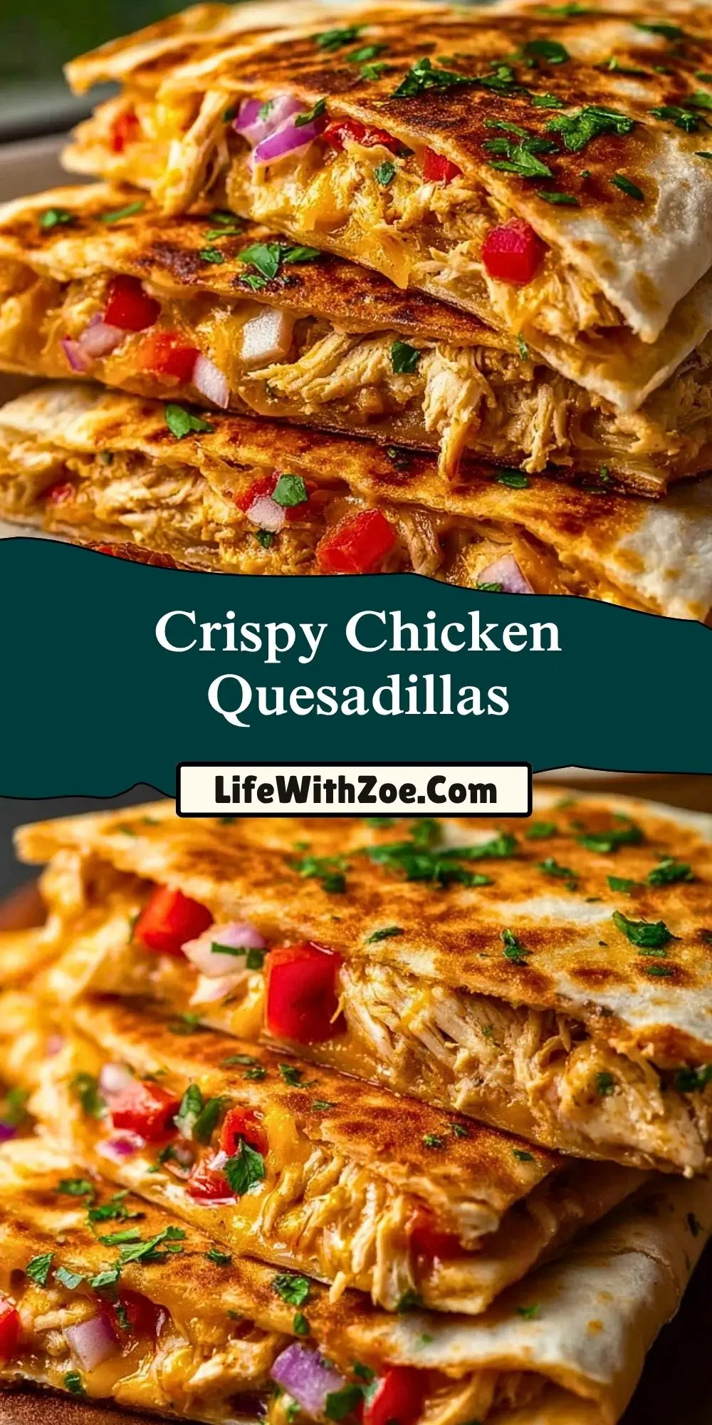 Crispy Chicken Quesadillas Pin 1