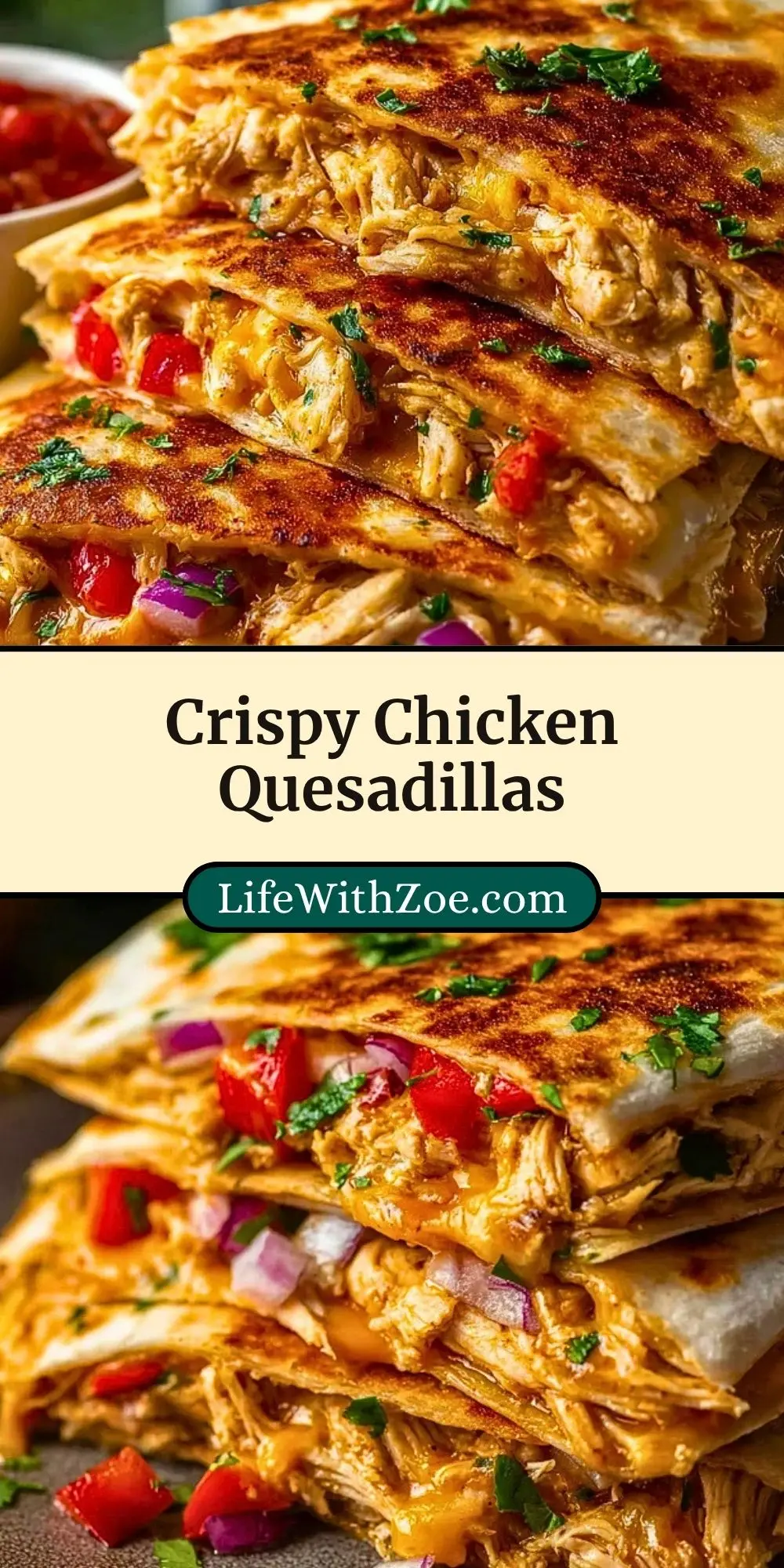 Crispy Chicken Quesadillas Pin 2