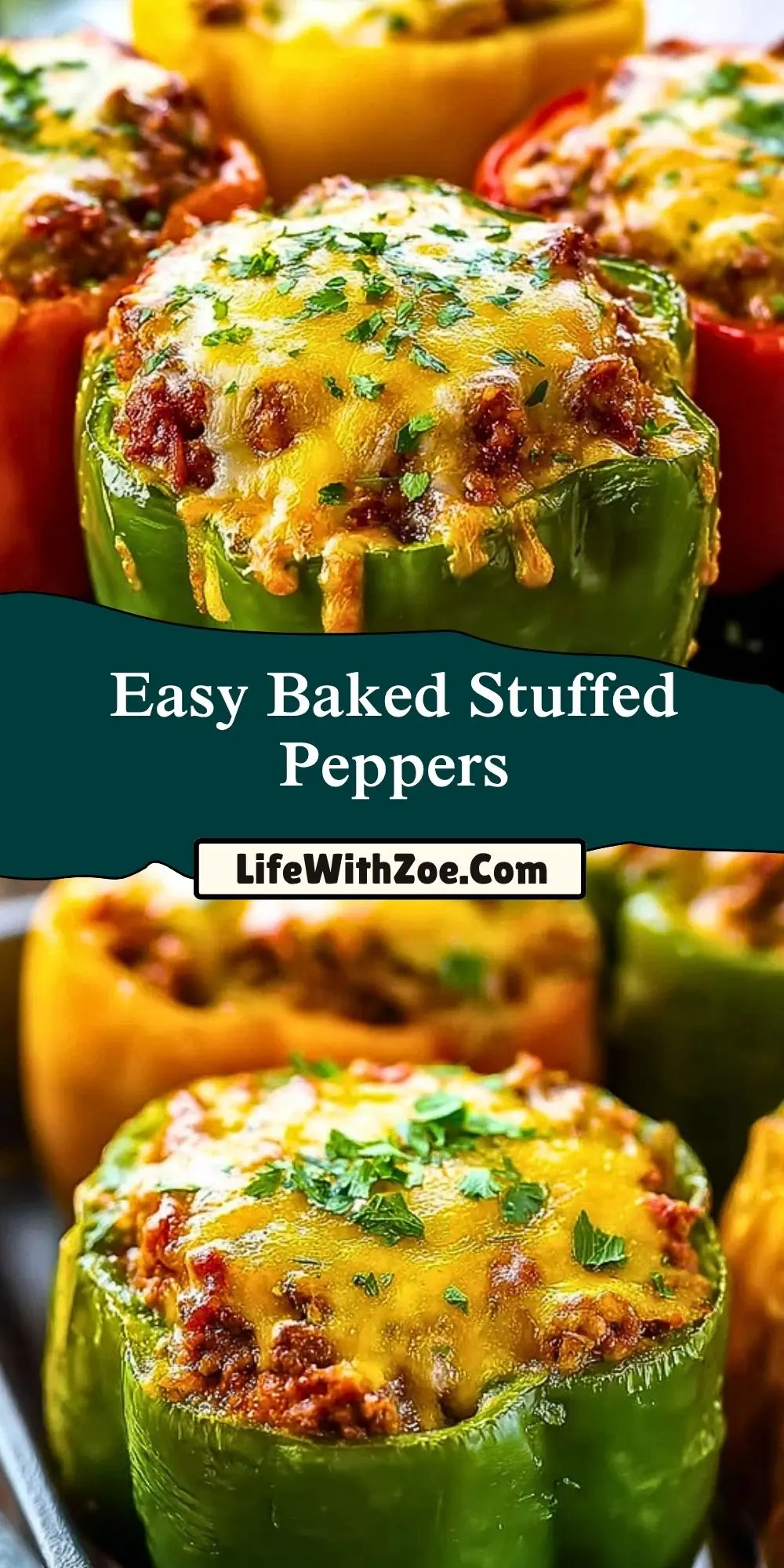 Easy Baked Stuffed Peppers Pin 1