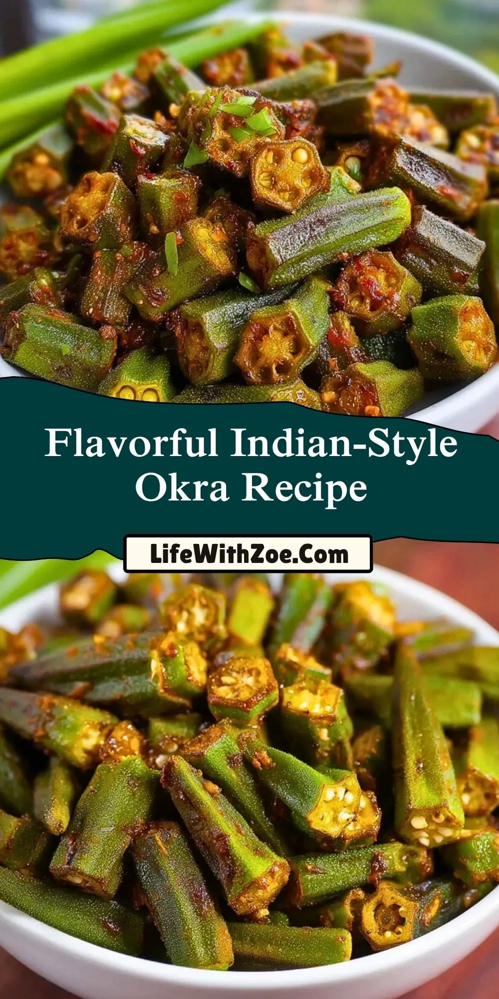 Flavorful Indian-Style Okra Recipe Pin 1