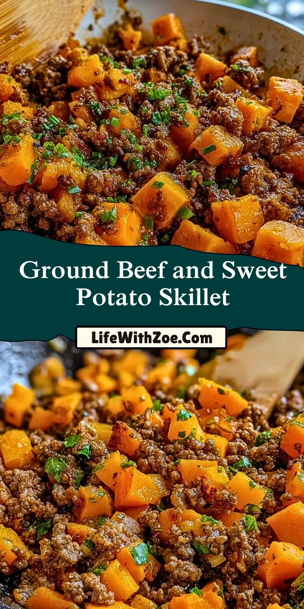 Ground Beef and Sweet Potato Skillet Pin 1