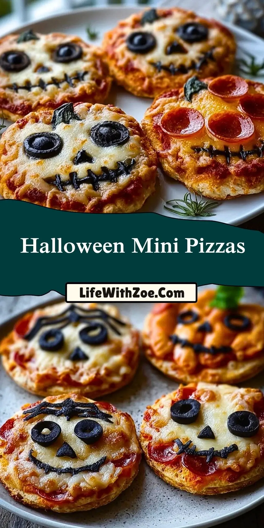 Halloween Mini Pizzas Pin 1