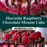 Heavenly Raspberry Chocolate Mousse Cake Pin 1