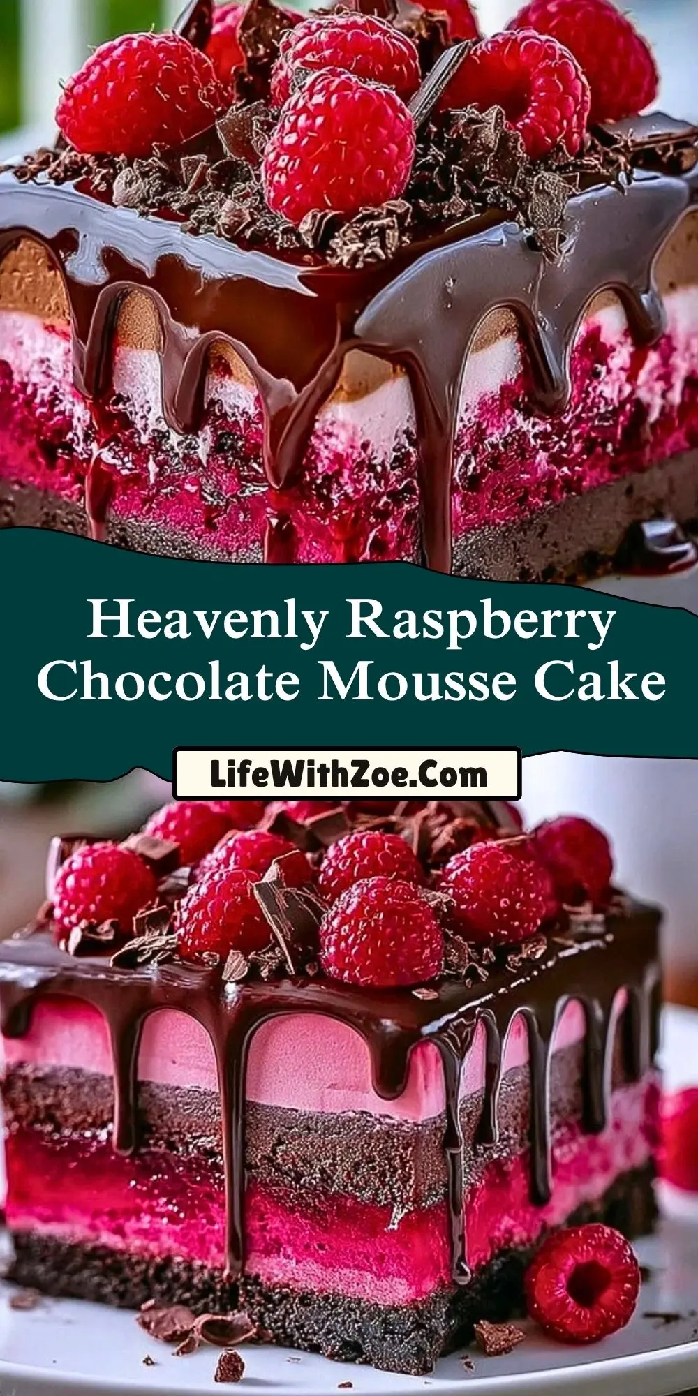 Heavenly Raspberry Chocolate Mousse Cake Pin 1