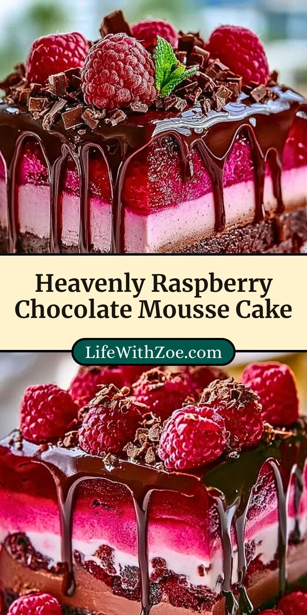 Heavenly Raspberry Chocolate Mousse Cake Pin 2