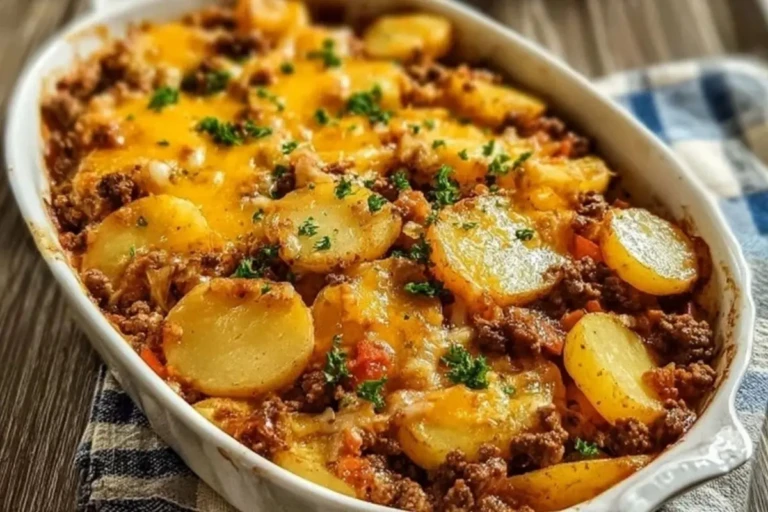 Hobo Casserole with Ground Beef & Potatoes