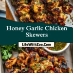 Honey Garlic Chicken Skewers Pin 1
