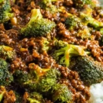Honey Garlic Ground Beef and Broccoli