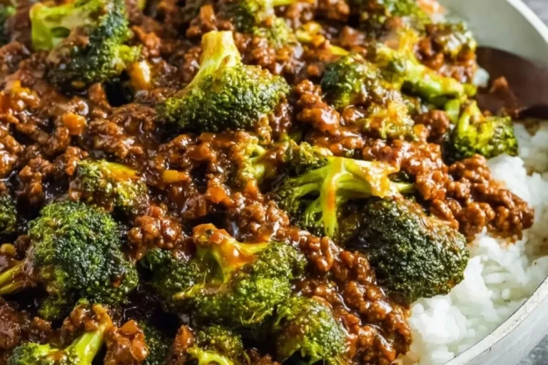 Honey Garlic Ground Beef and Broccoli