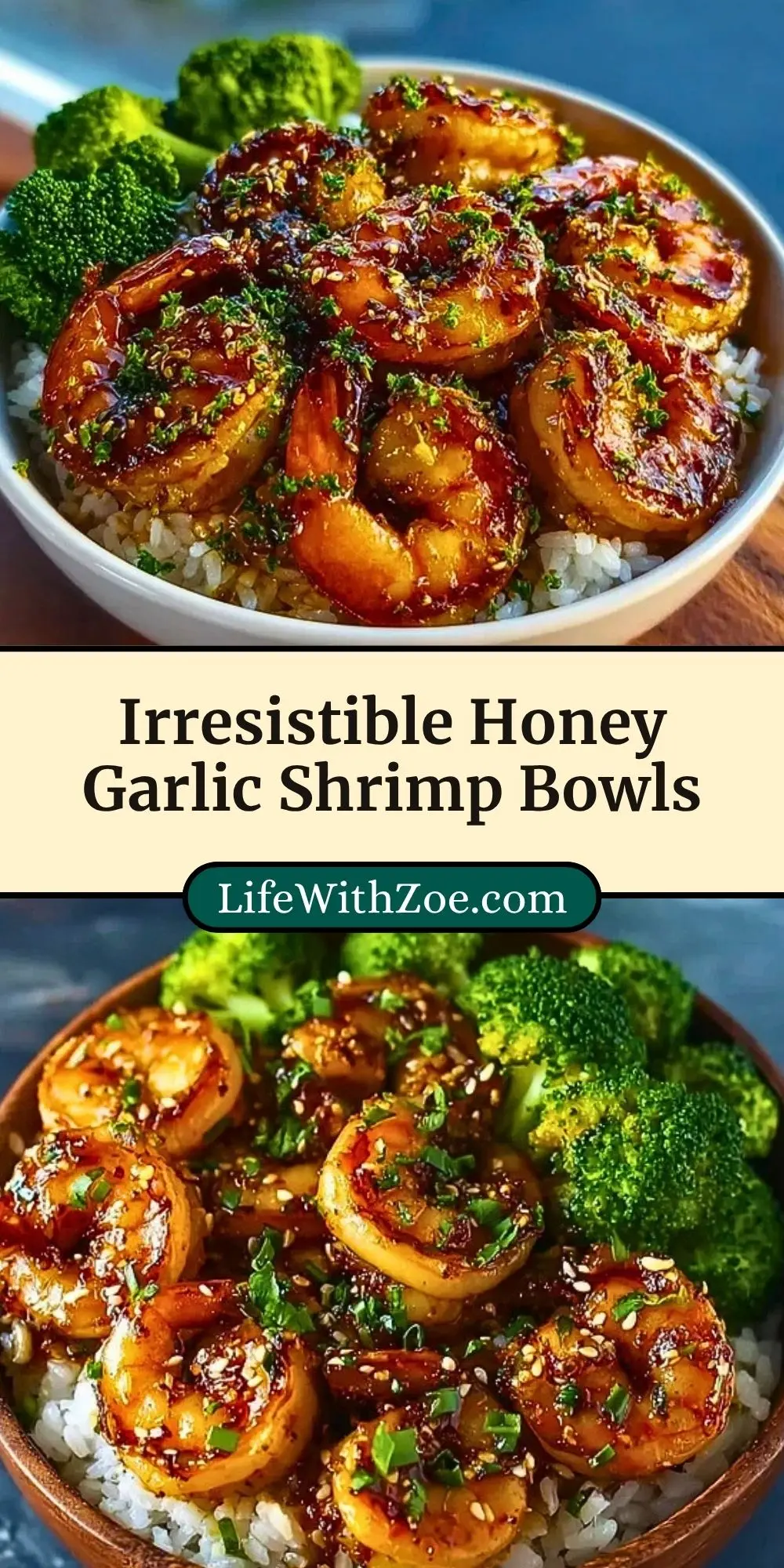 Irresistible Honey Garlic Shrimp Bowls Pin 2