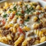Loaded Cheeseburger Alfredo Pasta 1