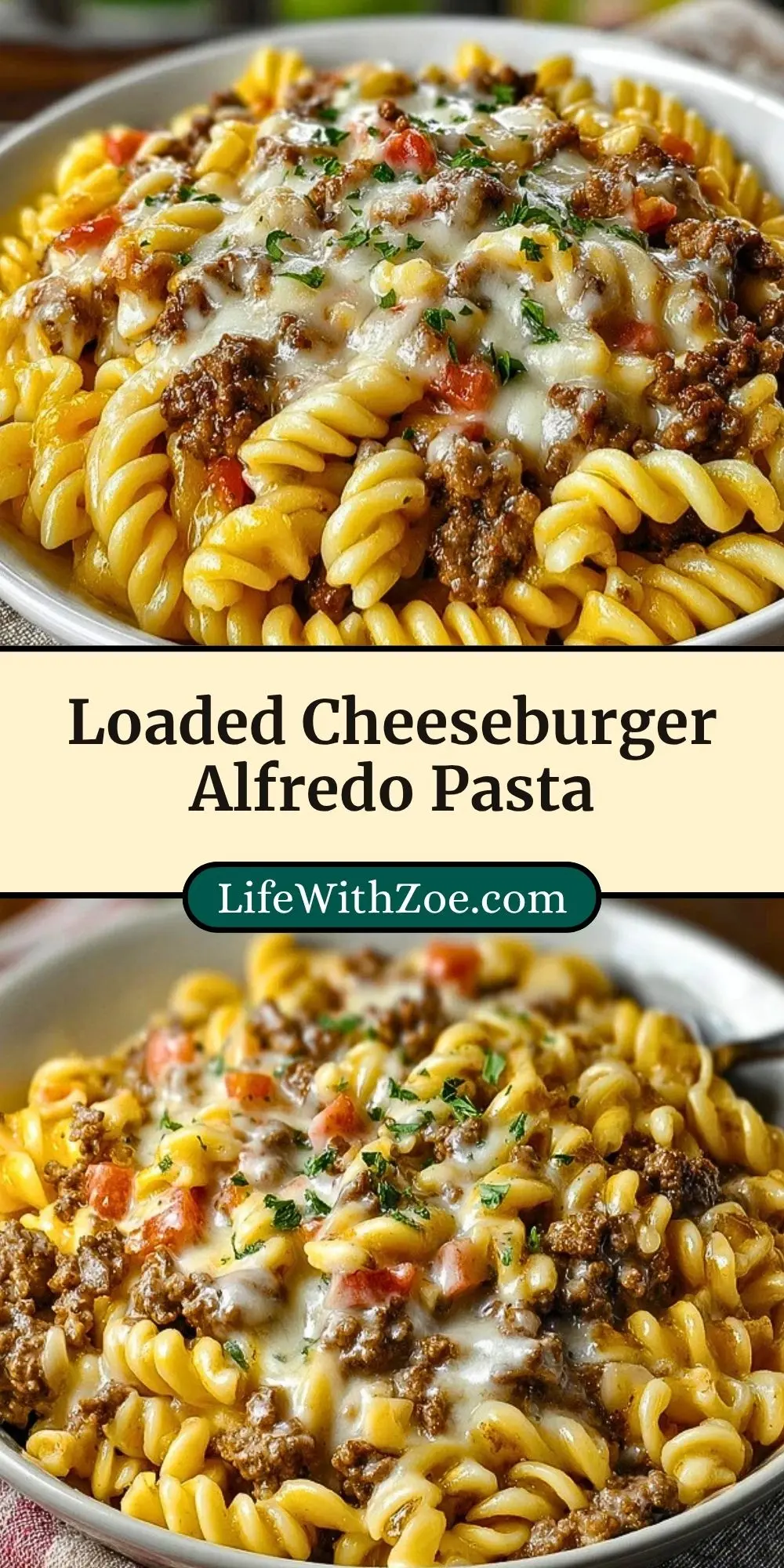 Loaded Cheeseburger Alfredo Pasta Pin 2