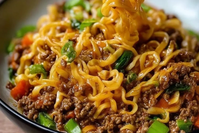 Mongolian Ground Beef Noodles