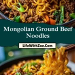 Mongolian Ground Beef Noodles Pin 1