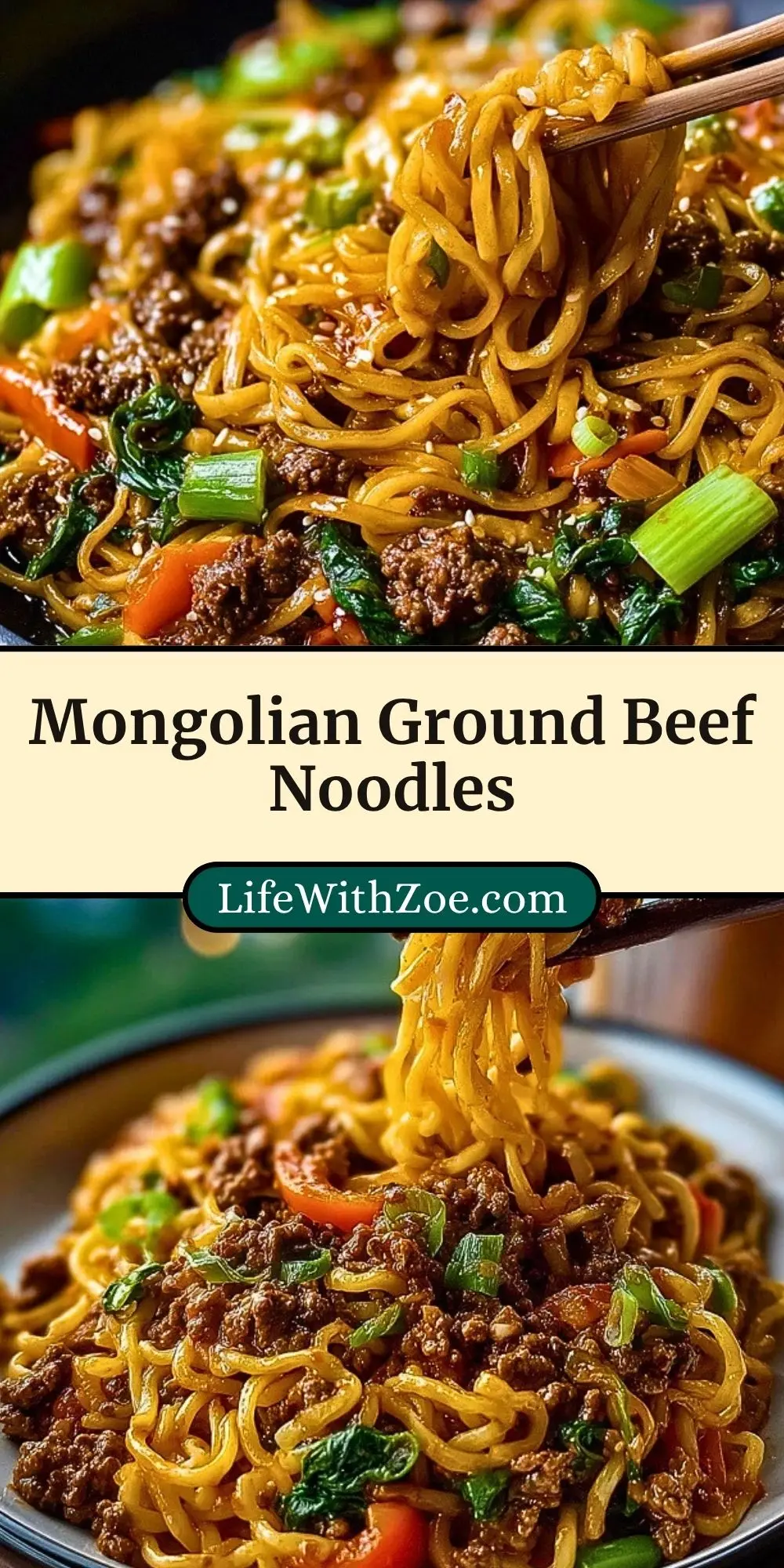 Mongolian Ground Beef Noodles Pin 2